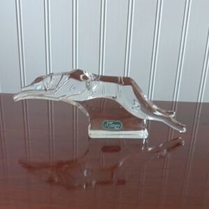Vintage J. G. Durand Crystal Running Greyhound